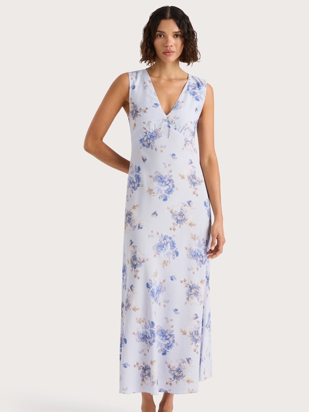 Faithfull The Brand Josephine Maxi Dress Leona Floral Lilac size large/US 8 NEW